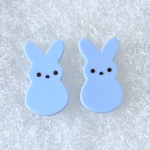 Jewelry - Blue Peep Easter Bunnies Bunny Acrylic Stud Earrings